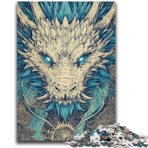 Puzzle für Jugendliche 1000 Teile Mysteriöser Drache Lernspiele Lernspiel für Geburtstag, Weihnachten für und ab 14 Jahren 26X38CM von ZKYUBEK