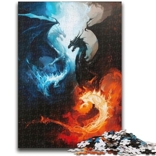 Puzzle für Jugendliche 1000 Teile Mysteriöser Drache Lernspiele Lernspiel für Geburtstag, Weihnachten für und ab 14 Jahren 50X75CM von ZKYUBEK
