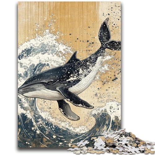 Puzzle für Jugendliche 1000 Teile Mysteriöser Wal Lernspiele Lernspiel für Geburtstag, Weihnachten für und Alter 14 26X38CM von ZKYUBEK