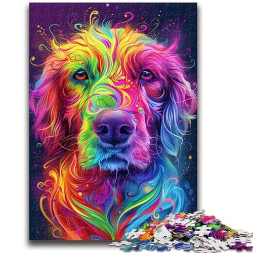 Puzzle für Jugendliche 1000 Teile Psychedelischer Hund Lernspiele Lernspiel für Geburtstag, Weihnachten für und ab 14 Jahren 50X75CM von ZKYUBEK