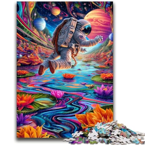 Puzzle für Jugendliche 1000 Teile Psychedelischer Rauch Astronaut Lernspiele Lernspiel für Geburtstag, Weihnachten für und ab 14 Jahren 50X75CM von ZKYUBEK