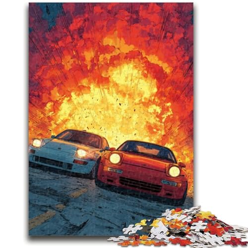 Puzzle für Jugendliche 1000 Teile Retro-Sportwagen Lernspiele Lernspiel für Geburtstag, Weihnachten für und ab 14 Jahren 26X38CM von ZKYUBEK