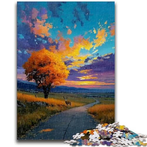 Puzzle für Jugendliche 1000 Teile Sonnenuntergangslandschaft Lernspiele Lernspiel für Geburtstag, Weihnachten für und ab 14 Jahren 50X75CM von ZKYUBEK