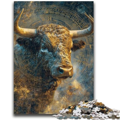 Puzzle für Jugendliche 1000 Teile Stiermalerei Lernspiele Lernspiel für Geburtstag, Weihnachten für und ab 14 Jahren 50X75CM von ZKYUBEK