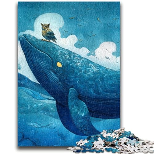 Puzzle für Jugendliche 1000 Teile Wale und Eulen Lernspiele Lernspiel für Geburtstag, Weihnachten für und ab 14 Jahren 50X75CM von ZKYUBEK