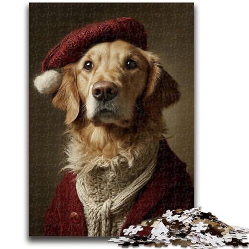 Puzzle für Jugendliche 1000 Teile Weihnachten Golden Retriever Lernspiele Lernspiel für Geburtstag, Weihnachten für und Alter 14 50X75CM von ZKYUBEK
