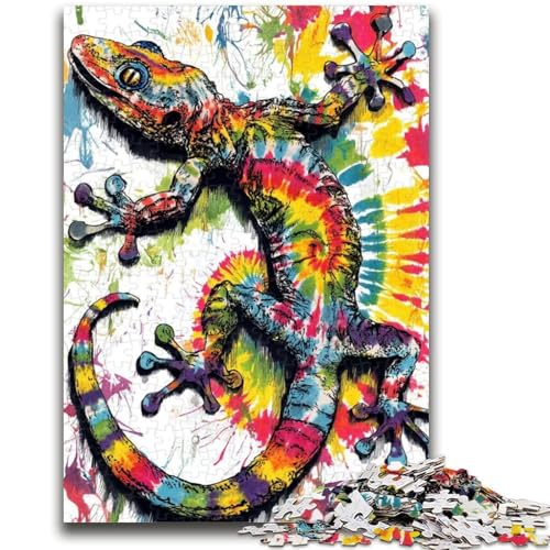 Puzzle für Teenager, 1000 Puzzles, Aquarell-Gecko, anspruchsvolles Spiel, Geschenke ganze Familie, 26x38cm von ZKYUBEK