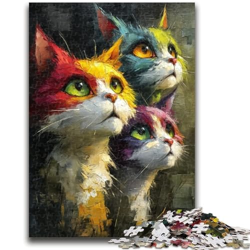 Puzzle für Teenager, 1000 Puzzles, DREI Katzen, anspruchsvolles Spiel, Geschenke ganze Familie, 50x75cm Puzzle für Teenager, 1000 Puzzles, DREI Katzen, anspruchsvolles Spiel, Geschenke ganze Familie, 50x75cm von ZKYUBEK