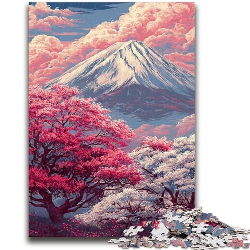 Puzzle für Teenager, 1000 Puzzles, Kirschblüte, Berg Fuji, Lernspiele, Heimdekoration, Künstlersammlung, Bildende Kunst, 26x38cm von ZKYUBEK