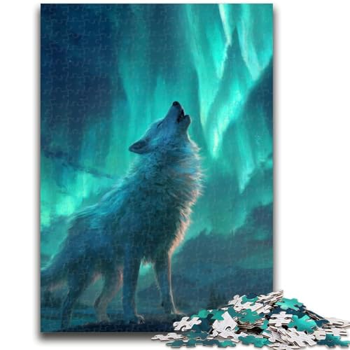 Puzzle für Teenager, 1000 Puzzles, Wolf unter der Aurora, Dekomprimierendes intellektuelles Lernspielzeug, Geburtstagsgeschenk, 26x38cm Puzzle für Teenager, 1000 Puzzles, Wolf unter der Aurora, Dekomprimierendes intellektuelles Lernspielzeug, Geburtstagsgeschenk, 26x38cm von ZKYUBEK