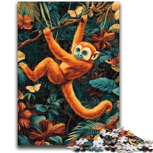 Puzzle für Teenager, 1000 Regenwald-Gibbon, Lernspiele, Heimdekoration, geeignet für die Schreibtischdekoration, 50x75cm Puzzle für Teenager, 1000 Regenwald-Gibbon, Lernspiele, Heimdekoration, geeignet für die Schreibtischdekoration, 50x75cm von ZKYUBEK