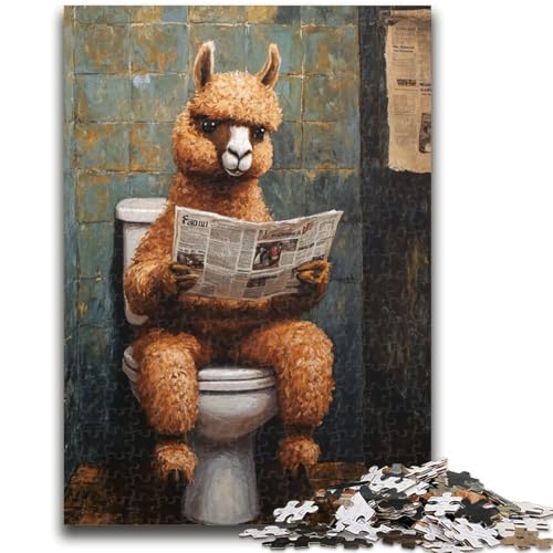 Puzzle für Teenager, 1000 Teile, Alpaka auf der Toilette, Spielzeug, Denkspiel, stärkt die Liebe zwischen Paaren, für Kinder ab 14 Jahren, 26x38cm von ZKYUBEK