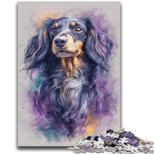 Puzzle für Teenager, 1000 Teile, Aquarell-Dackel, Spielzeug, Lernspiele, Stressabbau, tolle Geschenke und Spielzeuge, 26x38cm von ZKYUBEK