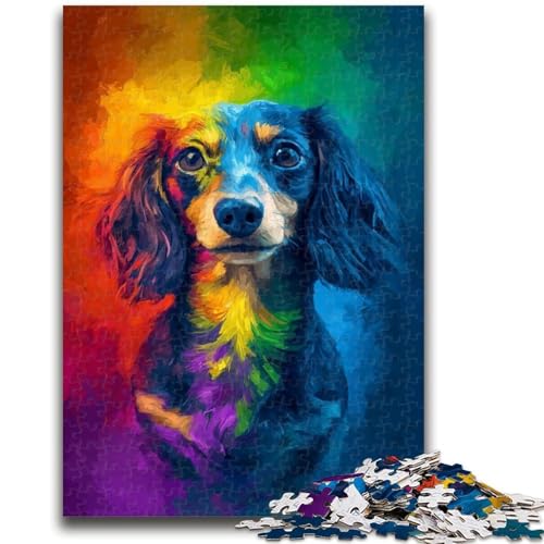 Puzzle für Teenager, 1000 Teile, Aquarell-Dackel, zum Dekomprimieren, intellektuelles Lernspielzeug, Wichtelgeschenke, 26x38cm Puzzle für Teenager, 1000 Teile, Aquarell-Dackel, zum Dekomprimieren, intellektuelles Lernspielzeug, Wichtelgeschenke, 26x38cm von ZKYUBEK