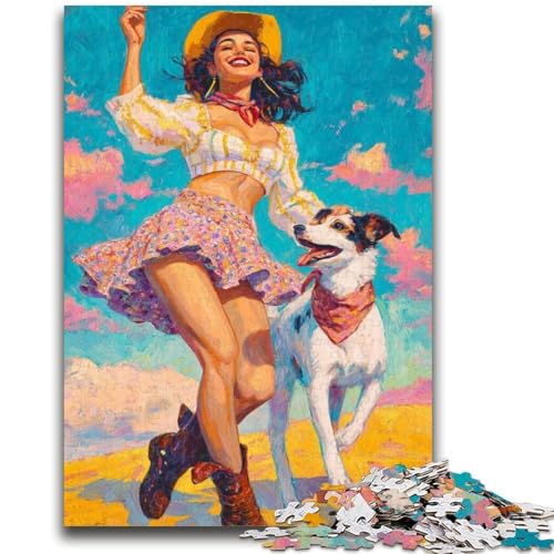 Puzzle für Teenager, 1000 Teile, Cowgirl-Hund in Wildblumen, Quizspiel, Wanddekoration, einzigartige Geburtstags, 26x38cm Puzzle für Teenager, 1000 Teile, Cowgirl-Hund in Wildblumen, Quizspiel, Wanddekoration, einzigartige Geburtstags, 26x38cm von ZKYUBEK