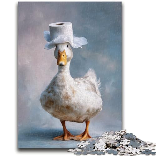 Puzzle für Teenager, 1000 Teile, Ente und Toilettenpapier, Quizspiel, Wanddekoration, einzigartige Geburtstags, 50x75cm von ZKYUBEK