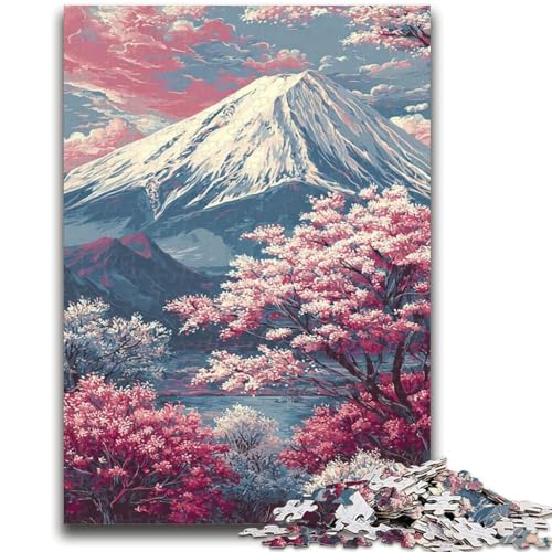 Puzzle für Teenager, 1000 Teile, Kirschblüte, Berg Fuji, Staycation, Zeitvertreib mit vollständig ineinandergreifenden, zufällig geformten Teilen, 26x38cm Puzzle für Teenager, 1000 Teile, Kirschblüte, Berg Fuji, Staycation, Zeitvertreib mit vollständig ineinandergreifenden, zufällig geformten Teilen, 26x38cm von ZKYUBEK