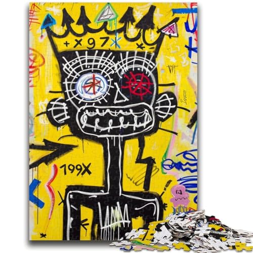 Puzzle für Teenager, 1000 Teile, Lernspiele für Kinder im Basquiat-Stil, Lernspiel für Geburtstag, Weihnachten und Alter 14, 50x75cm von ZKYUBEK