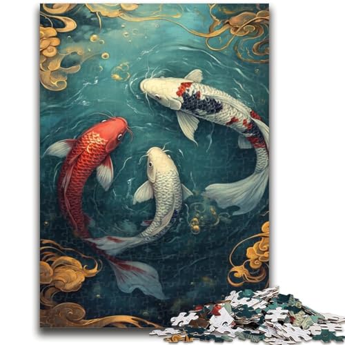 Puzzle für Teenager, 1000 Teile, Mysteriöser Koi, Spielzeug, Denkspiel, stärkt die Liebe zwischen Paaren, für Kinder ab 14 Jahren, 26x38cm von ZKYUBEK