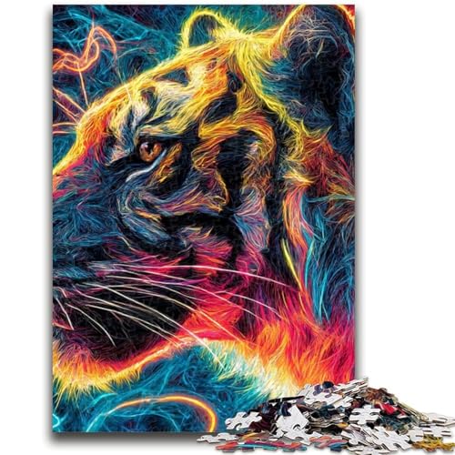 Puzzle für Teenager, 1000 Teile, Mysteriöser Tiger, Spielzeug, Lernspiele, Stressabbau, tolle Geschenke und Spielzeuge, 50x75cm Puzzle für Teenager, 1000 Teile, Mysteriöser Tiger, Spielzeug, Lernspiele, Stressabbau, tolle Geschenke und Spielzeuge, 50x75cm von ZKYUBEK