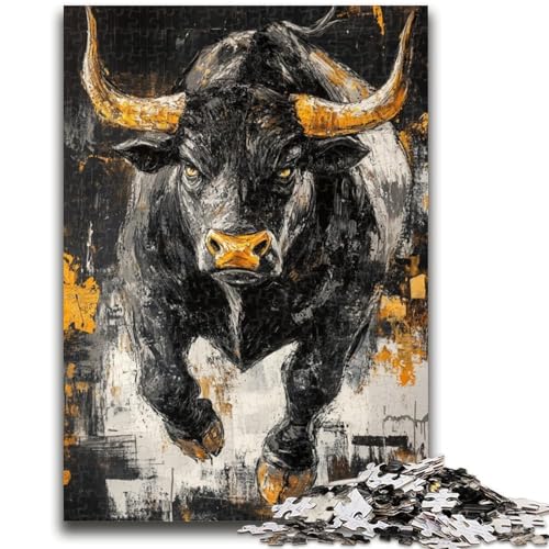 Puzzle für Teenager, 1000 Teile, Schwarzgoldbulle, Lernspielzeug für Kinder und Jugendliche, ganze Familie, ab 14 Jahren, 50x75cm von ZKYUBEK