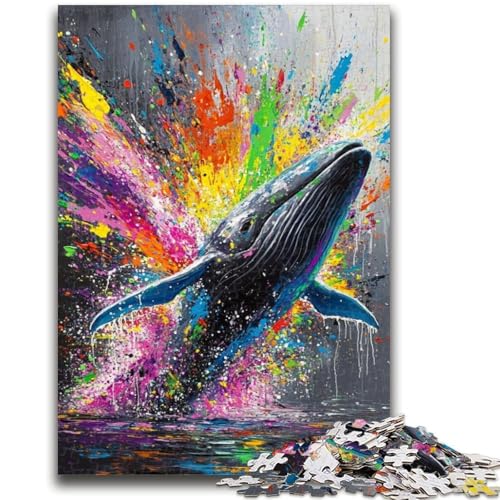 Puzzle für Teenager, 1000 Teile, Wal-Graffiti, Dekomprimieren, intellektuelles Lernspielzeug, Wichtelgeschenke, 26x38cm von ZKYUBEK