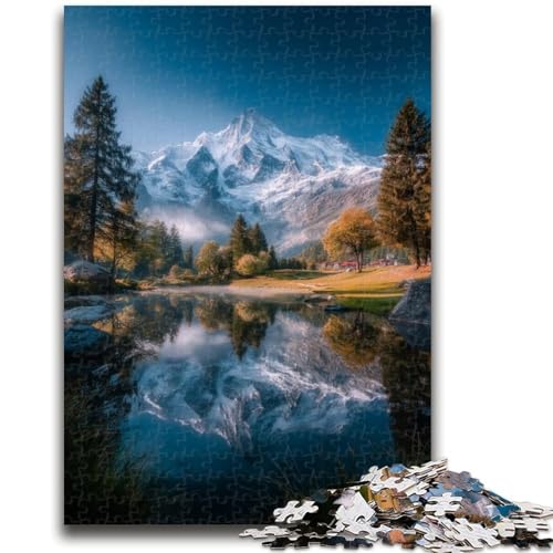 Puzzle für Teenager, 1000 Teile, Wunderschöne Berge und Seen, Analyse und Logik mit vollständig ineinandergreifenden, zufällig geformten Teilen, für Kinder ab 14 Jahren, 26x38cm von ZKYUBEK