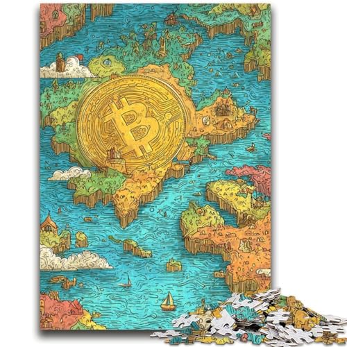 Puzzle für Teenager, 1000-teiliges Puzzle, Bitcoin-Logo, geeignet für Personen ab 14 Jahren, anspruchsvoll zu vervollständigen, Aber lustig und humorvoll, tolles Geschenk, 50x75cm von ZKYUBEK