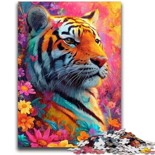 Puzzle für Teenager, Blumentiger, Familienunterhaltungsspielzeug, Lernspiel für Geburtstag, Weihnachten, für Kinder ab 14 Jahren, 50x75cm Puzzle für Teenager, Blumentiger, Familienunterhaltungsspielzeug, Lernspiel für Geburtstag, Weihnachten, für Kinder ab 14 Jahren, 50x75cm von ZKYUBEK
