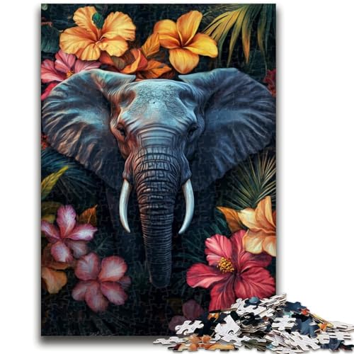 Puzzle für Teenager, Elefantenblumen, Familienunterhaltungsspielzeug, Lernspiel für Geburtstag, Weihnachten, für Kinder ab 14 Jahren, 26x38cm Puzzle für Teenager, Elefantenblumen, Familienunterhaltungsspielzeug, Lernspiel für Geburtstag, Weihnachten, für Kinder ab 14 Jahren, 26x38cm von ZKYUBEK