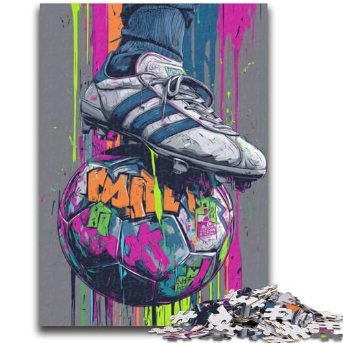 Puzzle für Teenager, Fußball-Ölgemälde, Familienunterhaltungsspielzeug, Lernspiel für Geburtstag, Weihnachten, für Kinder ab 14 Jahren, 50x75cm von ZKYUBEK