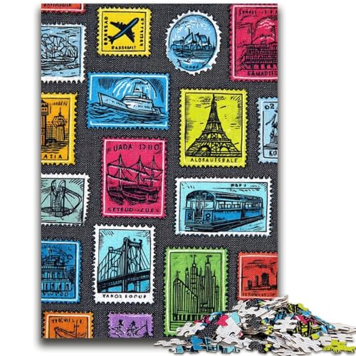 Puzzle für Teenager, Pariser Briefmarken, Familienunterhaltungsspielzeug, Lernspiel für Geburtstag, Weihnachten, für Kinder ab 14 Jahren, 50x75cm Puzzle für Teenager, Pariser Briefmarken, Familienunterhaltungsspielzeug, Lernspiel für Geburtstag, Weihnachten, für Kinder ab 14 Jahren, 50x75cm von ZKYUBEK