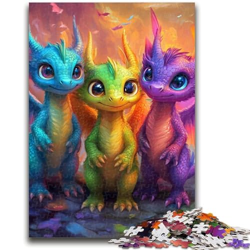 Puzzle für Teenager 1000 Teile Regenbogendrache Baby Lernspiele Lernspiel für Geburtstag, Weihnachten für und ab 14 Jahren 50X75CM von ZKYUBEK