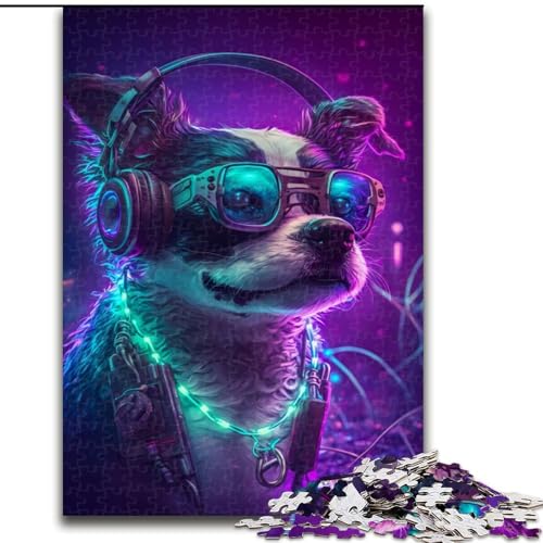 Puzzle mit 1000 Teilen, Cooler Hund spielt Musik, Puzzle für Erwachsene, Größe 50x75cm, perfekt für Teenager und Sammler, ideale Heimdekoration und Reisegeschenk Puzzle mit 1000 Teilen, Cooler Hund spielt Musik, Puzzle für Erwachsene, Größe 50x75cm, perfekt für Teenager und Sammler, ideale Heimdekoration und Reisegeschenk von ZKYUBEK