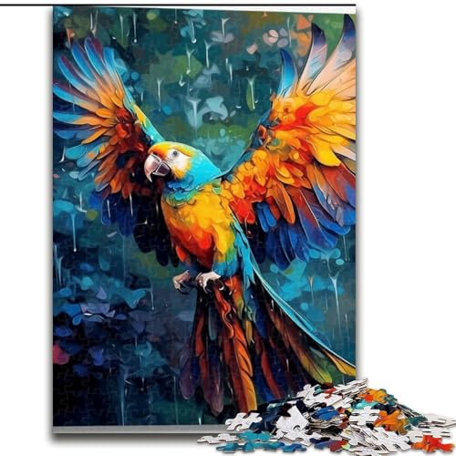 Puzzle mit 1000 Teilen, Tiere, Vögel, Papageien, Holzpuzzle, Größe 50x75cm, anspruchsvolles DIY-Denkspiel, perfektes Familienspiel oder dekoratives Geschenk von ZKYUBEK