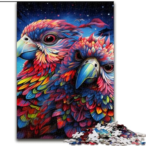Puzzle mit 1000 Teilen, bunter Papagei, Holzpuzzle für Erwachsene, Größe 50x75cm, Heimdekoration und Urlaubsspaß von ZKYUBEK