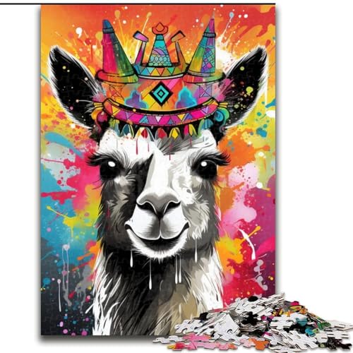 Puzzle mit 1000 Teilen für Erwachsene, Alpaka-Puzzle, Größe 50x75cm, anspruchsvolles Denkspiel – entspannendes Spielzeug für Teenager von ZKYUBEK