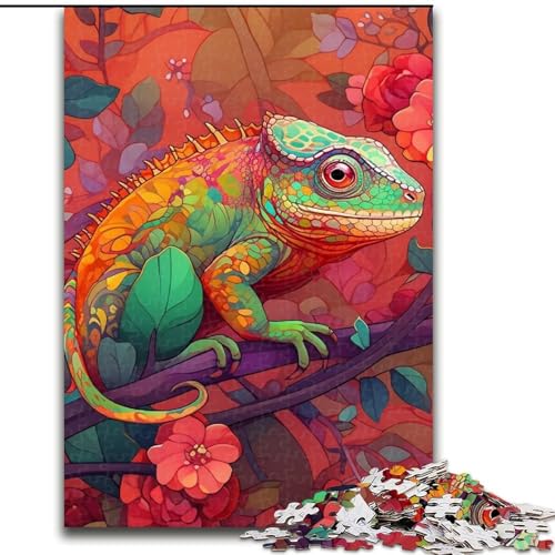 Puzzle mit 1000 Teilen für Erwachsene, Chamäleon-Puzzle, Größe 50x75cm, anspruchsvolles Denkspiel – entspannendes Spielzeug für Teenager von ZKYUBEK