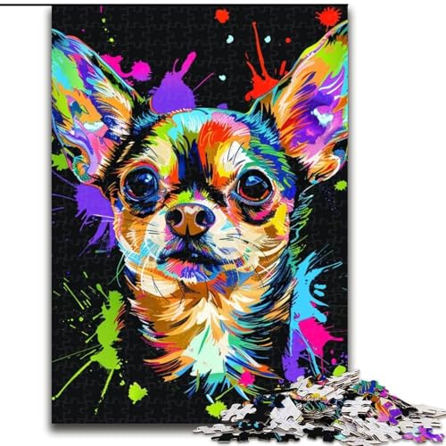 Puzzle mit 1000 Teilen für Erwachsene, Chihuahua-Puzzle, Größe 26x38cm, anspruchsvolles Denkspiel – entspannendes Spielzeug für Teenager von ZKYUBEK