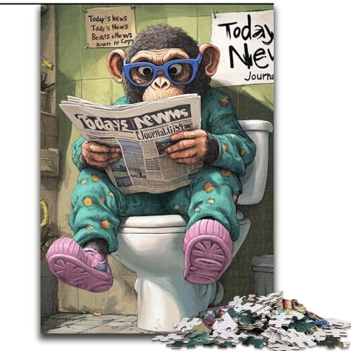 Puzzle mit 1000 Teilen für Erwachsene, Chimpanzee Go Toilet-Puzzle, Größe 50x75cm, anspruchsvolles Denkspiel – entspannendes Spielzeug für Teenager Puzzle mit 1000 Teilen für Erwachsene, Chimpanzee Go Toilet-Puzzle, Größe 50x75cm, anspruchsvolles Denkspiel – entspannendes Spielzeug für Teenager von ZKYUBEK