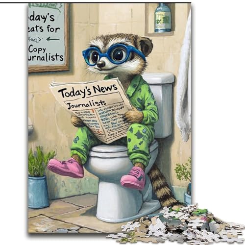 Puzzle mit 1000 Teilen für Erwachsene, Erdmännchen geht auf die Toilette, Größe 26x38cm, anspruchsvolles Denkspiel – entspannendes Spielzeug für Teenager von ZKYUBEK