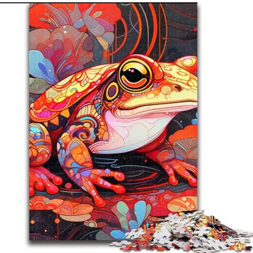 Puzzle mit 1000 Teilen für Erwachsene, Frosch-Puzzle, Größe 50x75cm, anspruchsvolles Denkspiel – entspannendes Spielzeug für Teenager von ZKYUBEK