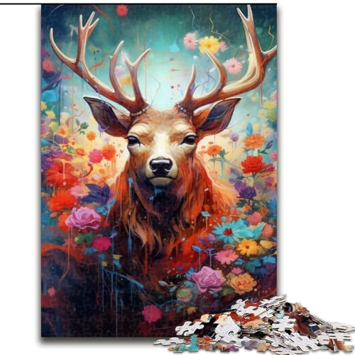 Puzzle mit 1000 Teilen für Erwachsene, Hirsch-Puzzle, Größe 50x75cm, anspruchsvolles Denkspiel – entspannendes Spielzeug für Teenager von ZKYUBEK