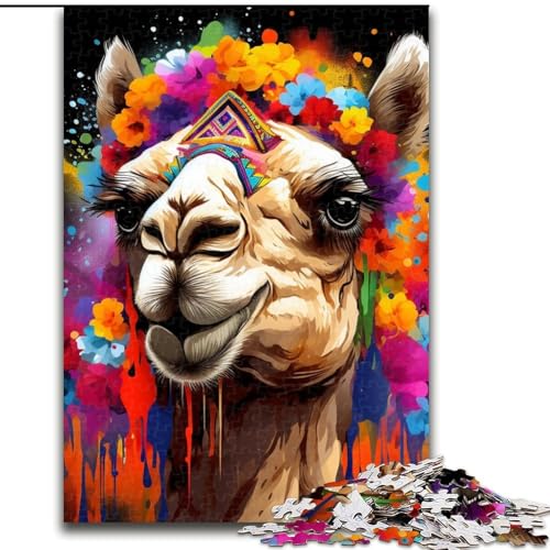 Puzzle mit 1000 Teilen für Erwachsene, Kamel mit Blumen, Größe 26x38cm, anspruchsvolles Denkspiel – entspannendes Spielzeug für Teenager von ZKYUBEK