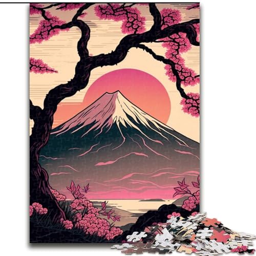 Puzzle mit 1000 Teilen für Erwachsene, Kirschblüten-Mountain Fuji, Holzpuzzle, Größe 50x75cm, anspruchsvolles DIY-Denkspiel für Teenager Puzzle mit 1000 Teilen für Erwachsene, Kirschblüten-Mountain Fuji, Holzpuzzle, Größe 50x75cm, anspruchsvolles DIY-Denkspiel für Teenager von ZKYUBEK