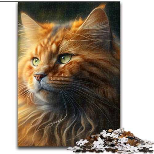 Puzzle mit 1000 Teilen für Erwachsene, Maine Coon, Holzpuzzle, Größe 50x75cm, ideal für Familienspaß, Entspannung von ZKYUBEK