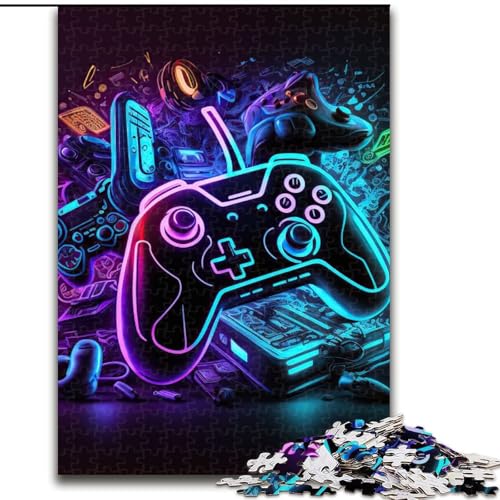 Puzzle mit 1000 Teilen für Erwachsene, Neon-Spiel, Holzpuzzle für Erwachsene, Größe 50x75cm, anspruchsvolles Denkspiel, Familienaktivität, Heimdekoration von ZKYUBEK