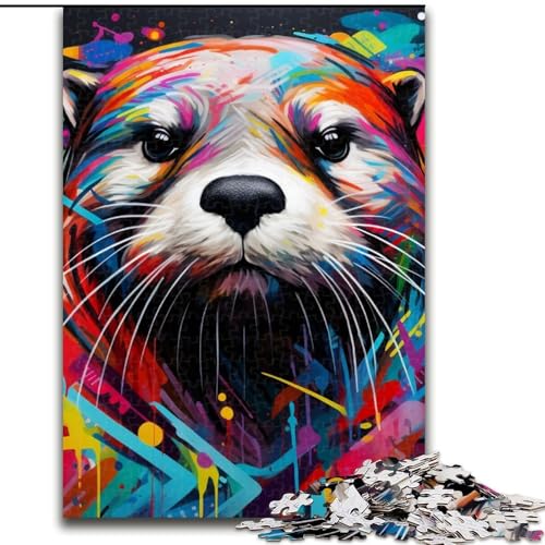Puzzle mit 1000 Teilen für Erwachsene, Otter-Graffiti-Puzzle, Größe 50x75cm, anspruchsvolles Denkspiel – entspannendes Spielzeug für Teenager von ZKYUBEK