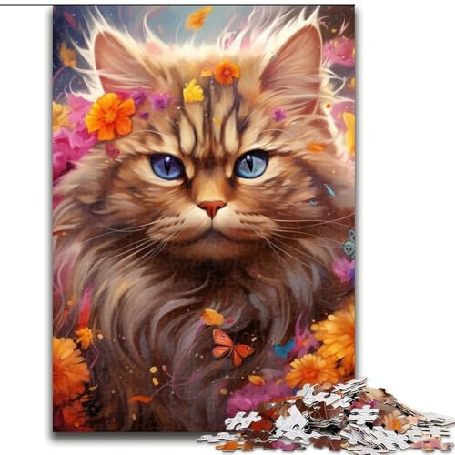 Puzzle mit 1000 Teilen für Erwachsene, Perserkatze, Größe 26x38cm, anspruchsvolles Denkspiel – entspannendes Spielzeug für Teenager von ZKYUBEK