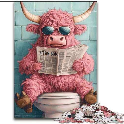 Puzzle mit 1000 Teilen für Erwachsene, Pink Yak Go Toilet, Größe 50x75cm, Spaß für Zuhause, Geburtstagsgeschenk, Reisegeschenk Puzzle mit 1000 Teilen für Erwachsene, Pink Yak Go Toilet, Größe 50x75cm, Spaß für Zuhause, Geburtstagsgeschenk, Reisegeschenk von ZKYUBEK